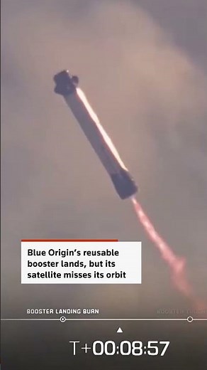 Blue Origin's reusable booster lands, but satellite misses orbit
