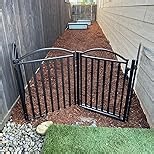 Malier Metal Freestanding Dog Gates with Door, 36'' Height Outdoor Indoor Dog Fences, Extra Wide Foldable Puppy Gate for Stairs (Black, 【6 Panels with Door】 120''W × 36''H)