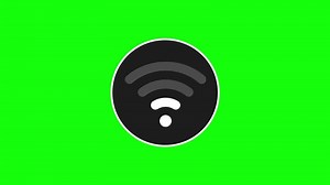 Animated Wi-Fi Icon Green Screen, Wireless Connection Symbol