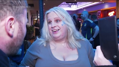 Scottish fans celebrate first qualification for Word Cup since 1998 after beating Denmark