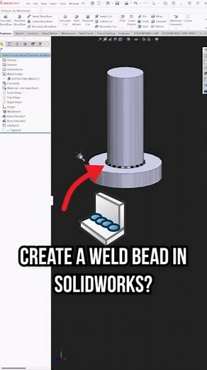 Create a Weld Bead Without Fillets in SOLIDWORKS
