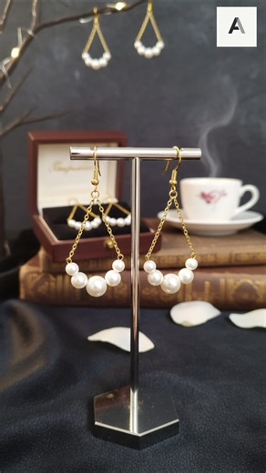 "DIY Pearl and Chain Earrings: Classic, Elegant, and Easy to Make! (Beginner Friendly Tutorial)".