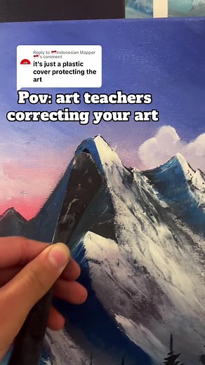 Replying to @🇮🇩Indonesian Mapper🇮🇩 ruined my painting for this tiktok🤪 #art #drawing #artteacher #landscape