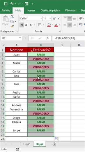 Detecta celdas vacías en Excel 🤯 (función ESBLANCO fácil) #excel #shorts #exceltips #virales