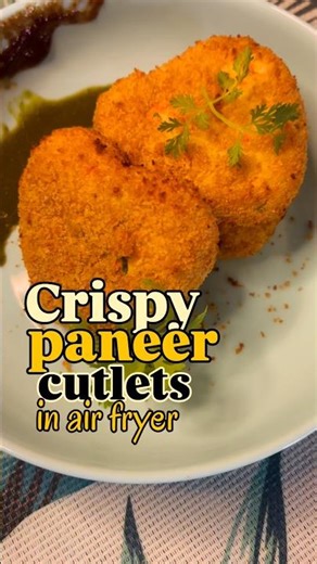 Crispy paneer cutlets in air fryer 🤤 Double coated for the perfect crunch ✨ #food #foodie #airfryer