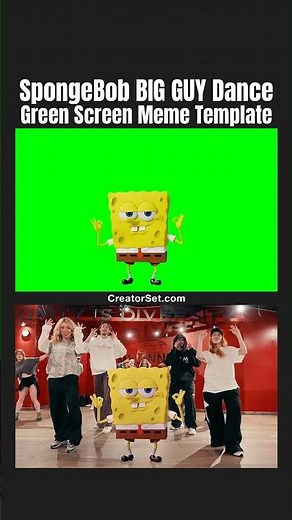 SpongeBob BIG GUY Dance Green Screen Meme Template