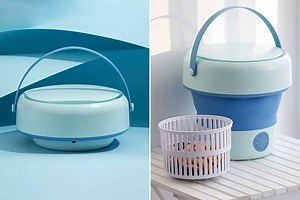 L'invention d'une machine à laver électrique « pop-up » et portable en forme de gobelet