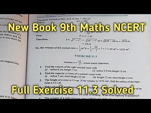 Class 9 Maths | Chapter 11 | Exercise 11.3 | Surface Areas and Volumes | NCERT New Book