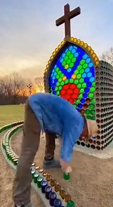 A beautiful town made of glass bottles in the backyard🥰 Do you like it?❤️🥹 | Trash To Treasure