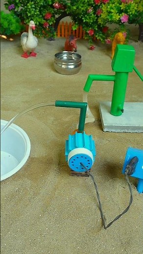 Mini hand pump project water with supply motor drinks donkey duck for farm #waterpump #shorts #669