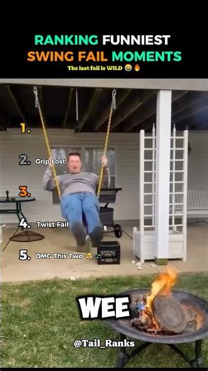 RANKING FUNNIEST SWING FAIL MOMENTS 🎢😂 #funny #hilariousfails #comedy #shorts