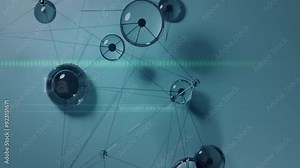 Animating encrypted data transfer over interconnected network nodes