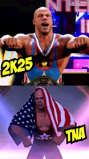Kurt Angle TNA impact vs WWE 2K25 #shorts