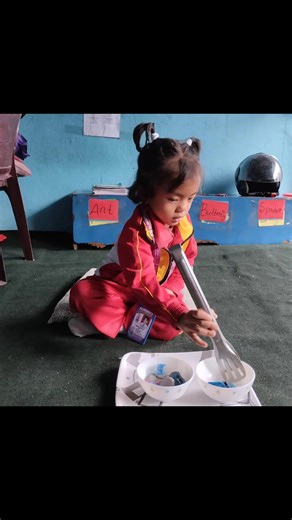 14 reactions | PLE transferring exercise using tong which help develop child concentration of LKG❤️殺❤️殺 | Almighty Ideal Modern School | Facebook