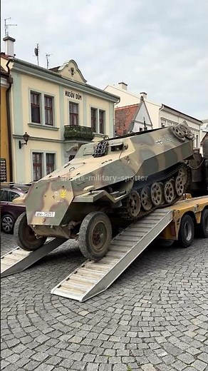 Historic Half Track Vehicle Unloaded