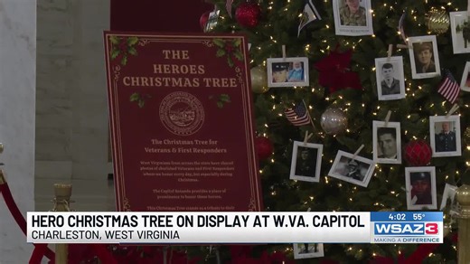 Hero Christmas tree on display at WVa. Capitol
