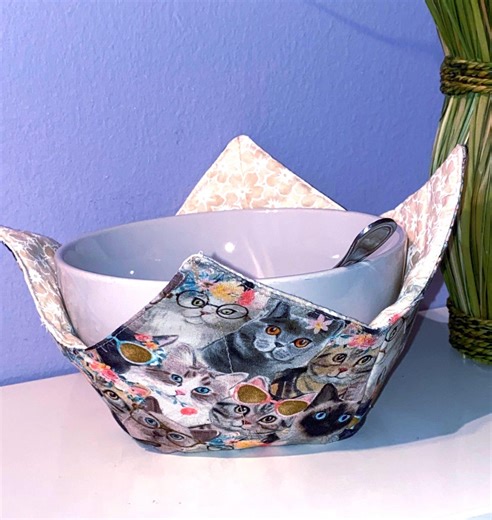 Microwavable Bowl Cozy, Holders for Bowls, Gift for Cat Lover - Etsy
