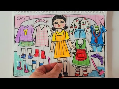 🎀paperdiy🎀 Squid game Younghee paper doll 👧오징어게임 영희 종이인형