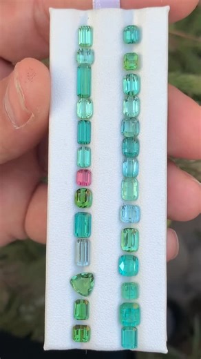 Luky Gemstones on Instagram: "Beautiful Natural faceted tourmaline with blue-green (max color) shades. - *Weight*: 17 carats total for the parcel. - *Dimensions*: Individual stones range from 9.21 mm to 4.76 mm in size. - *Clarity*: Eye clean to loupe clean, meaning they are free of inclusions visible to the naked eye and mostly clean under magnification. Payment via PayPal World wide shopping Pm me for price and more details . . . . . . ."