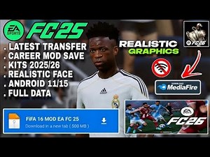 FULL UPDATE 2025! FIFA 16 MOD FC 26 Android Offline Career Mode, Grafik HD, Kits 25/26 & Transfers