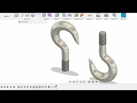 Modelling a Crane Hook / Lifting Hook - fusion 360 tutorial