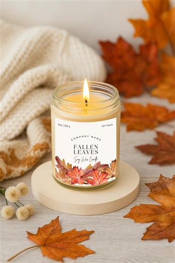 Customizable Autumn Candle Labels Bundle: Printable Jar Designs for Cozy Fall Scents (canva Template) - Etsy