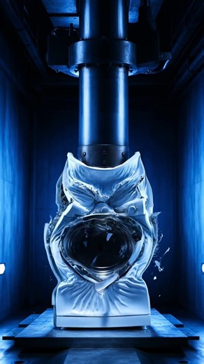 Watch a Washing Machine Get Absolutely Obliterated #satisfying #crushing #press