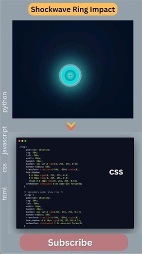 Shockwave Ring Impact Animation You NEED to Try 🔥 #shorts #coding #animation
