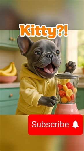 Puppy Ignored Kitty - Blender Explosion Chaos! 🍓😂 #dogs #puppy #kitty #puppies #story #shorts