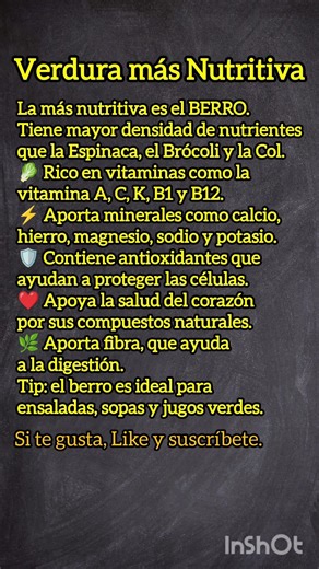 La Verdura más Nutritiva #vidasaludable #nutricion #berro #alimentacionsaludable #salud