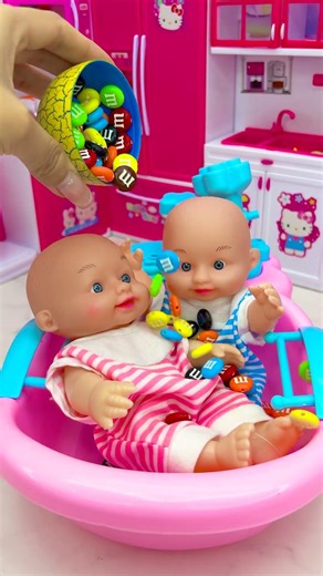 Satisfying With Unboxing Doll Bathtub Set Toys, ASMR Video #shorts