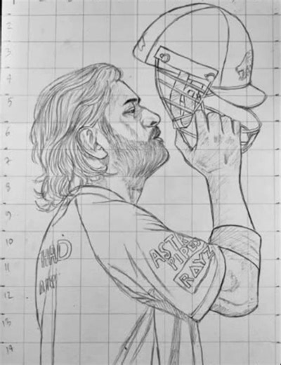 MS Dhoni drawing||CSK drawing||