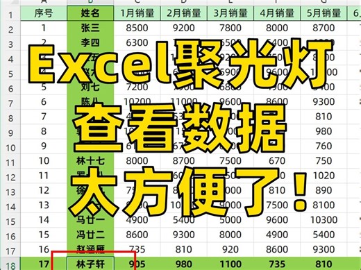 感谢Excel聚光灯❗再也不怕看错行列了😭