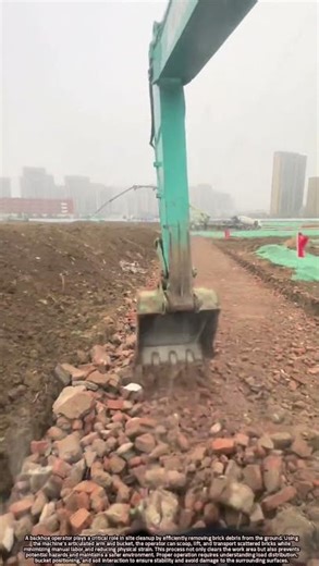 Efficient Brick Debris Removal on Construction Sites Using Skilled Backhoe Operation Techniques
