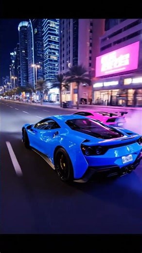Neon Night Dual Drift: F8 Tributo & Huracan on Sheikh Zayed Road