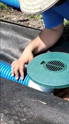 How to install a Yard Drain for Surface water using your French Drain trench #shorts