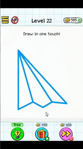 Braindom: Brain Games Test Level 22 Draw in one touch!