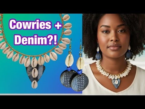 DIY Cowrie Shell Choker With Denim Pendant 