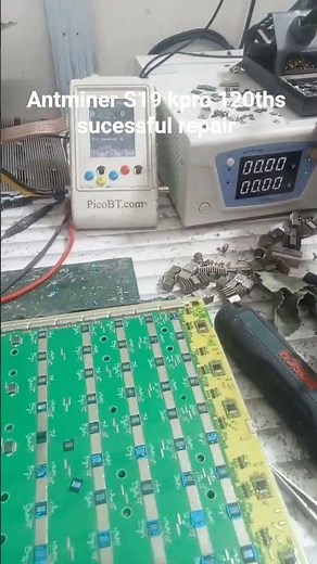 Antminer S19 kpro 120ths sucessful repair. #asics #bitmain #repairing #reels