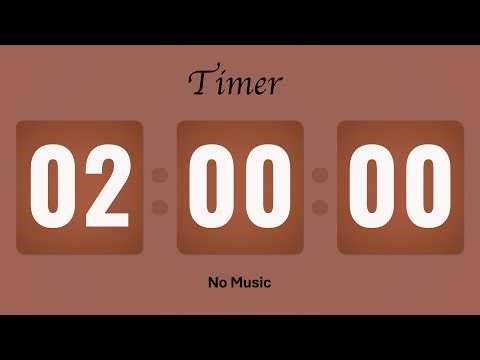2 Hour Timer With Cute Alarm 🩷🍄‍🟫 Soft Aesthetic | No Music | Past Brown Timer