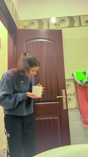 Morning Routine in a Stylish Bathroom Setting