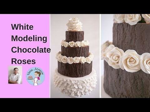 How to make White Modeling Chocolate Roses - Cake Decorating Tutorials
