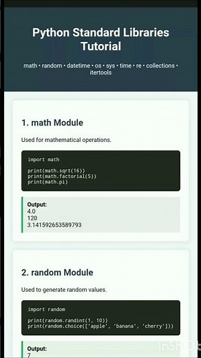 Python Standard Libraries Explained | math, random, datetime & More #coding
