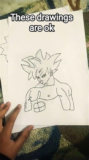 these drawings are ok but these two drawings are good #drawing #goku #shorts #viral