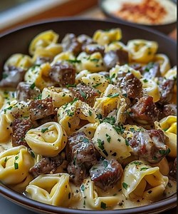 BEST RECIPE Cheesesteak Tortellini in Rich Provolone Sauce Recipe | Philly Cheesesteak Tortellini Pasta | Easy Comfort Food Dinner - Etsy