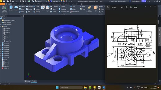 Autodesk inventor 3D bagian 6 #siemensnx #autocad #teknikdrawing #Solidworks #sketchup #Catia #CATIAV5 #fusion360 #teknikmesin #tekniksipil #autodeskinventor | Teknik drawing | Facebook