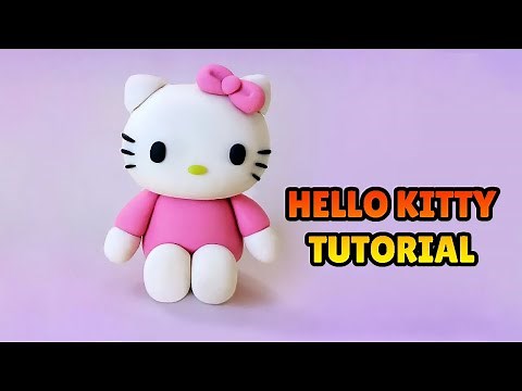 🔴 DIY How to Make a HELLO KITTY - Easy Polymer Clay, plastilina and Fondant Cakes Tutorial