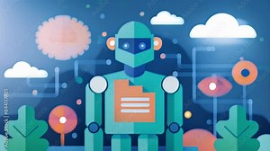 The rise of artificial intelligence and machine learning have only amplified the importance of big data in shaping the future of work.. 2d flat cartoon