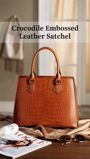 Croc Embossed Leather Tote Bag, Large Structured Shoulder Bag, Handmade Leather Handbag for Women, Elegant Office Work Bag, Gift for Her - Etsy