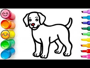 Drawing and Coloring a Gentle Dog | Easy Step by Step Drawing Tutorial for Beginners